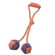 Bud z Jouet de corde pour chien - Double pomme de touline avec poignée - Orange et mauve Online Hot Sale