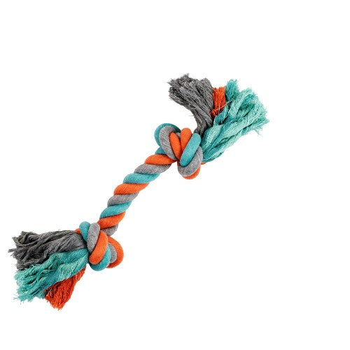 Bud z Jouet de corde pour chien - Avec 2 nœuds -  Large - Orange et bleu Cheap