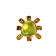 Topaz and Peridot Cabochon Center Clip Earring Fashion