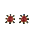 Montana and Ruby Cabochon Center Clip Earring For Cheap