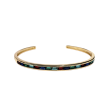 Gold with Multicolor Baguette Open Cuff Bracelet For Sale