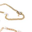 Gold Chain with Pearl Stations Necklace For Sale