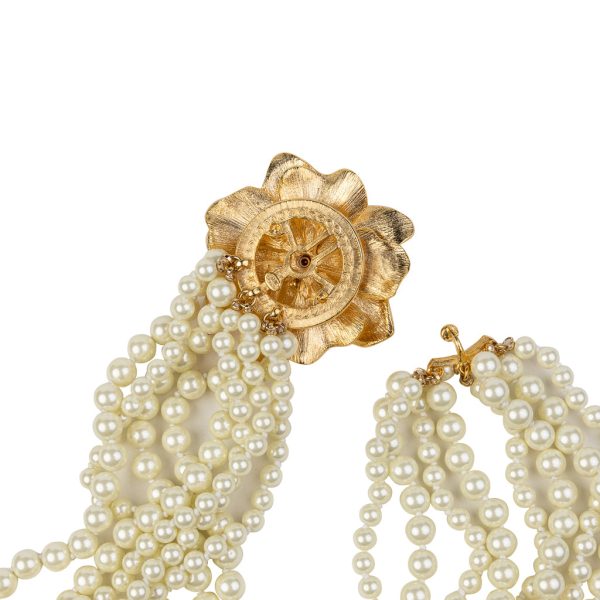 Magnolia Flower Pearl Necklace Online Hot Sale