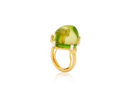 Peridot Nugget Adjustable Gold Ring Sale