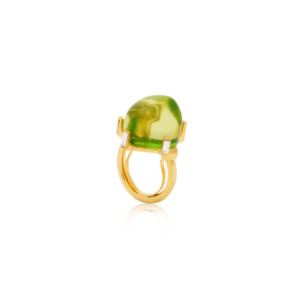 Peridot Nugget Adjustable Gold Ring Sale