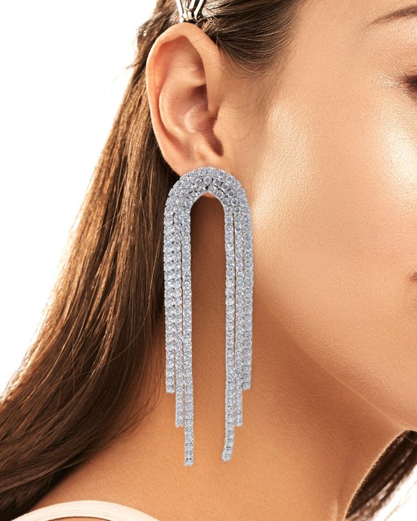 Arch Fringe Cubic Zirconia Earrings Online