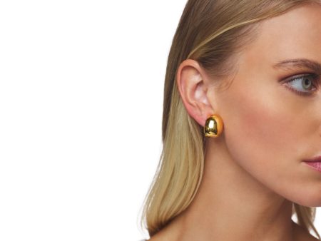 Gold Button Clip-On Earrings Discount