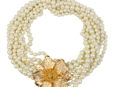 Magnolia Flower Pearl Necklace Online Hot Sale