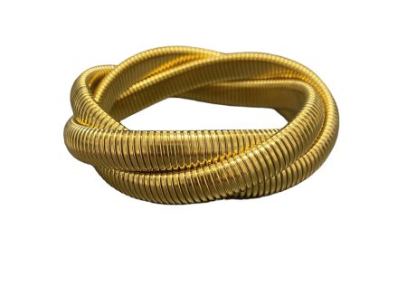 10mm Gold Snake Chain Stretch Bracelet Hot on Sale