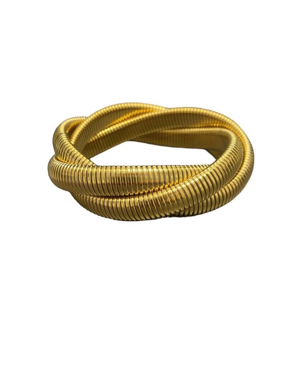 10mm Gold Snake Chain Stretch Bracelet Hot on Sale