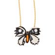 Black & White Butterfly Gold Chain Necklace Supply