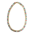 Gold with Multi Color Baguette  S  Hook Necklace Hot on Sale