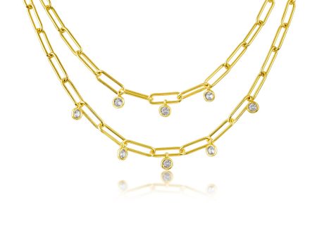 Cubic Zirconia Double Row Chain Necklace Online