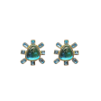 Aqua and Aqua Cabochon Center Clip Earring Sale