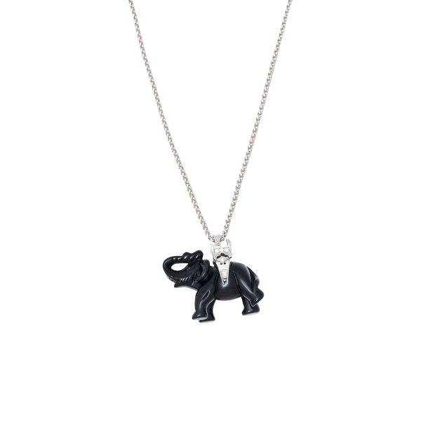 Onyx Elephant Necklace Cheap