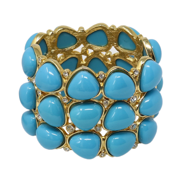 3 Row Turquoise Rounded Bracelet on Sale