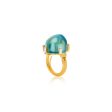 Aqua Nugget Adjustable Gold Ring Hot on Sale