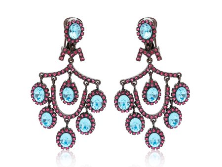 Pink & Aqua Chandelier Earrings Online