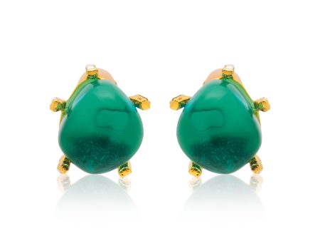 Aqua Nugget Clip Earrings Hot on Sale