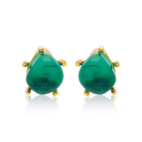 Aqua Nugget Clip Earrings Hot on Sale