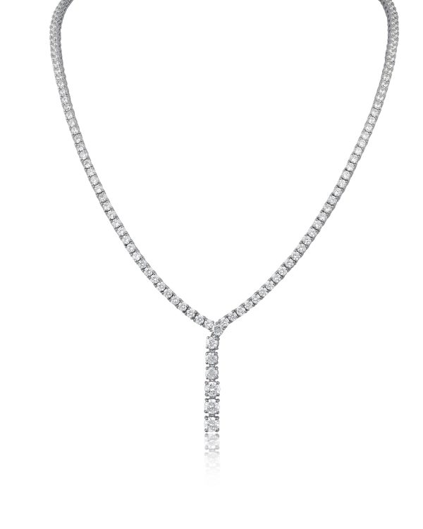 Round-Cut Cubic Zirconia Tennis Necklace on Sale