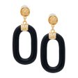 Black Oval Link Pierced Earrings For Discount