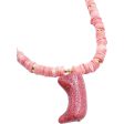 Vintage Light Coral Chip Necklace with Coral Pendant Cheap