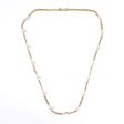 Gold Chain with Pearl Stations Necklace For Sale