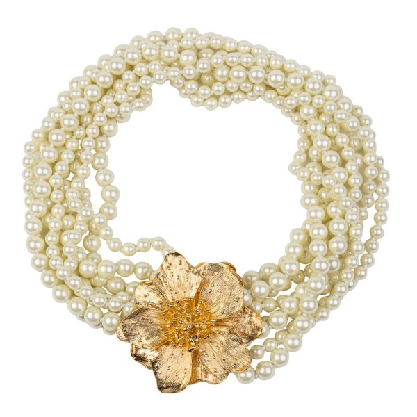 Magnolia Flower Pearl Necklace Online Hot Sale