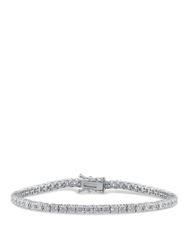 Cubic Zirconia & Rhodium Plated Tennis Bracelet Fashion