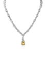 Canary Cushion Drop Cubic Zirconia Necklace on Sale