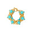 Satin Gold & Turquoise Center Bracelet Online Sale