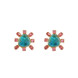 Pink and Aqua Cabochon Center Clip Earring Online Hot Sale