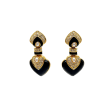 Black Drop Heart Clip Earrings Online Hot Sale