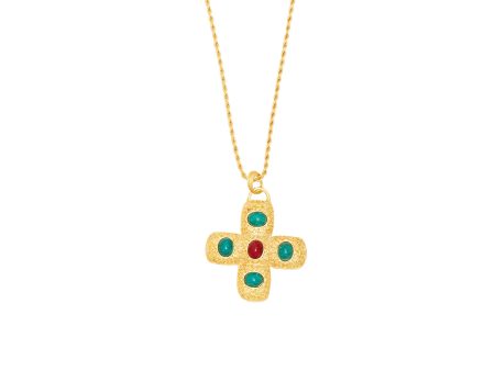 Gemstone Cross Pendant Necklace Supply