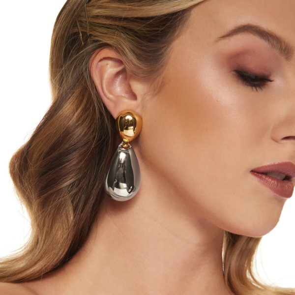 Polished Gold & Silver Clip Earring Fashion