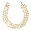 3 Row Pearl Necklace With Silver Clasp Online Sale