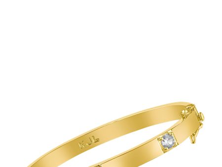 Cubic Zirconia & Gold Plated Bangle on Sale