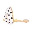 White with Black Dots Shell Clip Earrings Discount