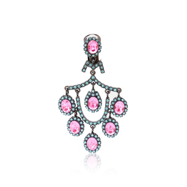 Aqua & Rose Pink Chandelier Earrings Fashion