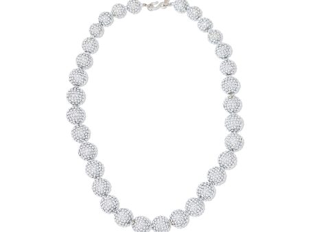 Silver Brilliance Pave Ball Necklace Hot on Sale