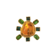 Emerald and Topaz Cabochon Center Clip Earring Online Sale