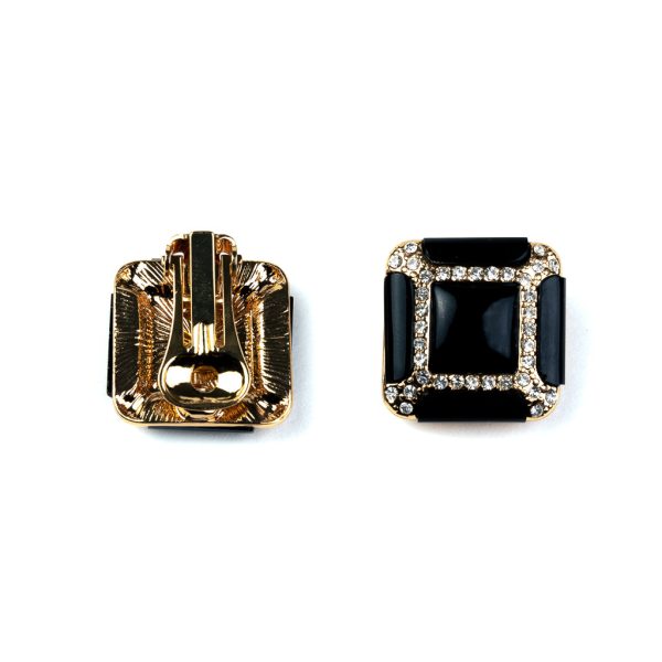 Black Square Clip Earrings Online