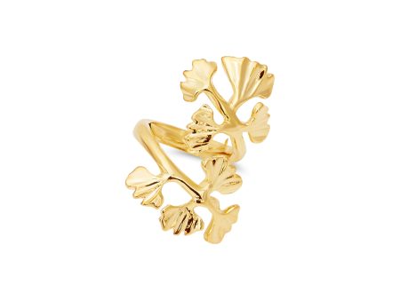 Gold Leaves & Vine Adjustable Ring Discount