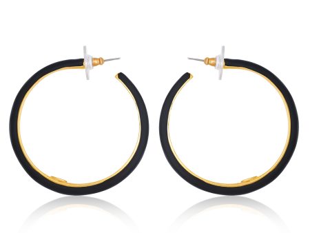 Black and Gold Hoop Earrings Online Hot Sale