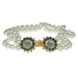 Barbara Bush Pearl & Sapphire Clasp Necklace on Sale