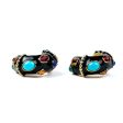 Black & Multicolored Gemstone Hoop Clip Earrings Online Hot Sale