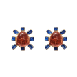 Sapphire and Rose Cabochon Center Clip Earring Sale