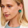 Aqua Nugget Clip Earrings Hot on Sale