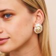 White & Gold Drop Pearl Snail Cip Earring Supply